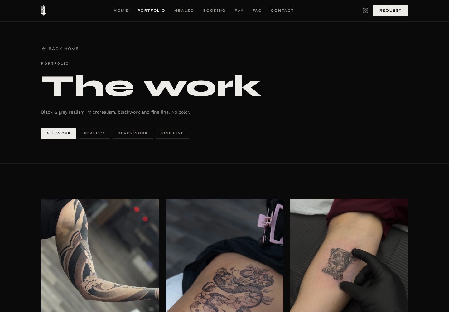 Ely Haack website — Portfolio page